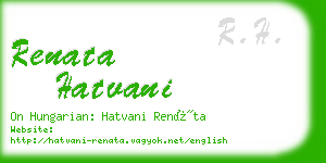 renata hatvani business card